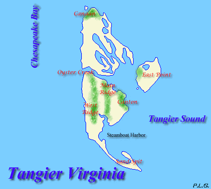 Map of Tangier Virginia